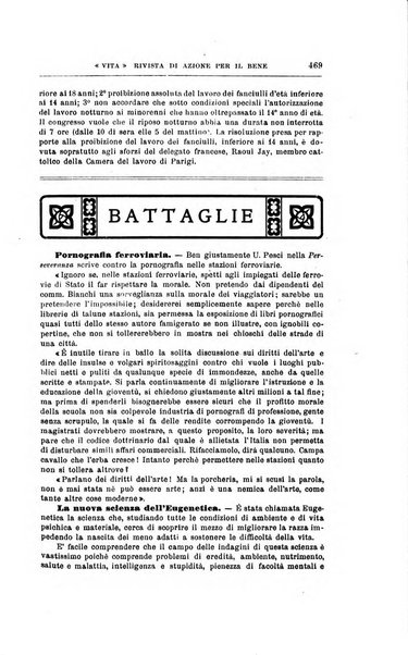 La vita rivista mensile dell'Unione giovanile per la moralità