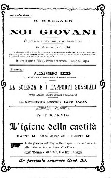 La vita rivista mensile dell'Unione giovanile per la moralità