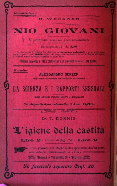 La vita rivista mensile dell'Unione giovanile per la moralità