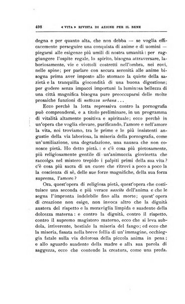 La vita rivista mensile dell'Unione giovanile per la moralità