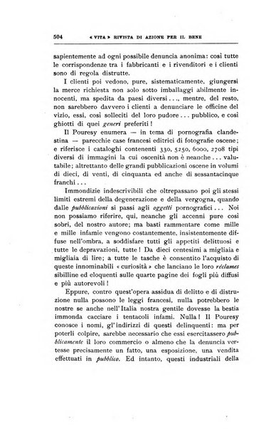 La vita rivista mensile dell'Unione giovanile per la moralità