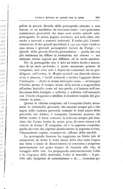 La vita rivista mensile dell'Unione giovanile per la moralità