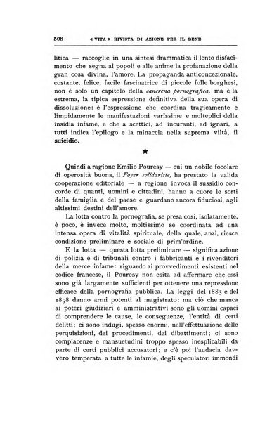 La vita rivista mensile dell'Unione giovanile per la moralità