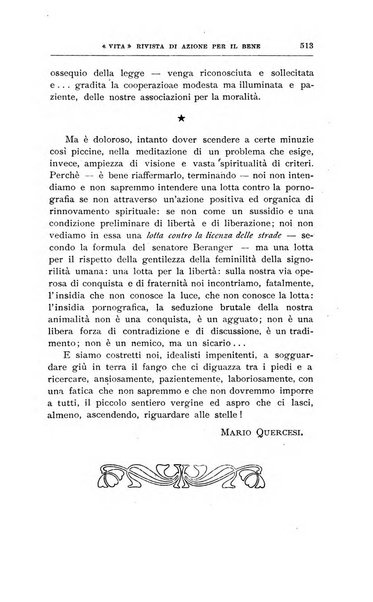 La vita rivista mensile dell'Unione giovanile per la moralità