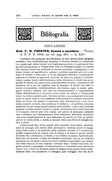 La vita rivista mensile dell'Unione giovanile per la moralità