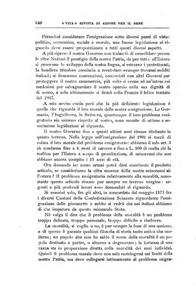 La vita rivista mensile dell'Unione giovanile per la moralità