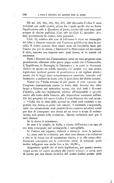 La vita rivista mensile dell'Unione giovanile per la moralità