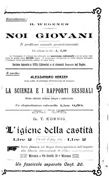 La vita rivista mensile dell'Unione giovanile per la moralità