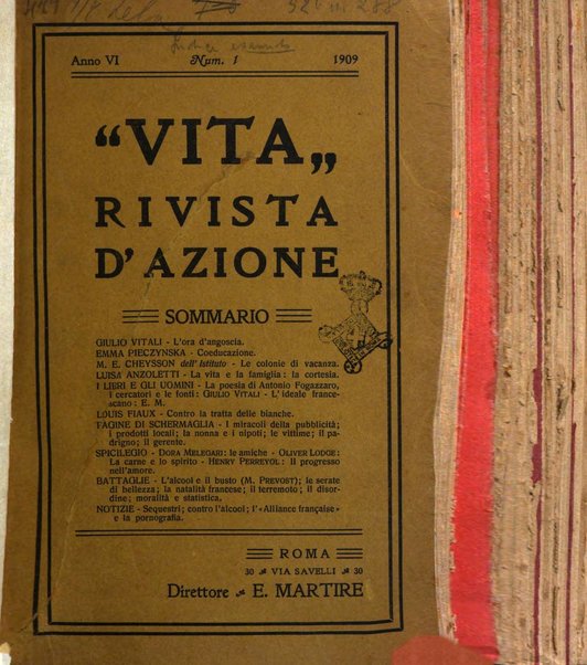 La vita rivista mensile dell'Unione giovanile per la moralità