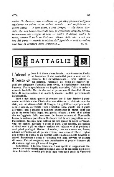 La vita rivista mensile dell'Unione giovanile per la moralità