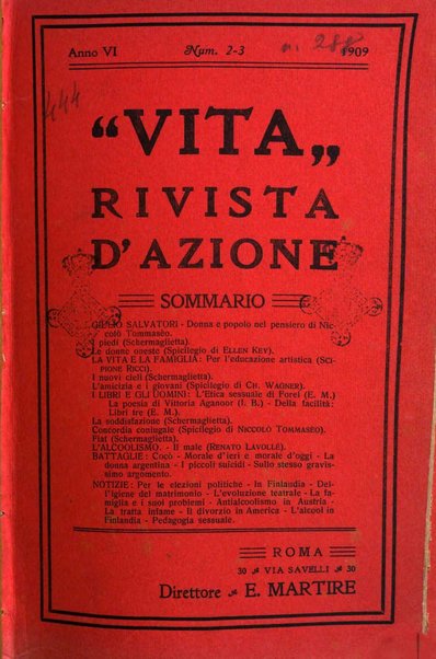 La vita rivista mensile dell'Unione giovanile per la moralità