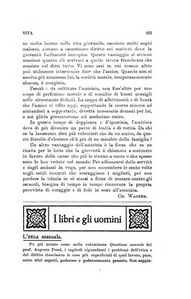 La vita rivista mensile dell'Unione giovanile per la moralità