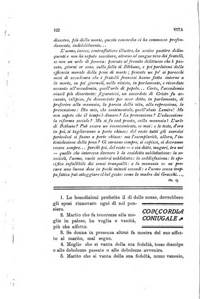 La vita rivista mensile dell'Unione giovanile per la moralità