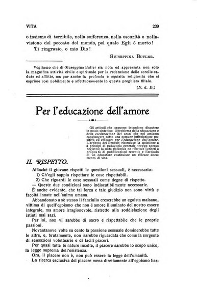 La vita rivista mensile dell'Unione giovanile per la moralità