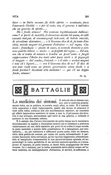 La vita rivista mensile dell'Unione giovanile per la moralità