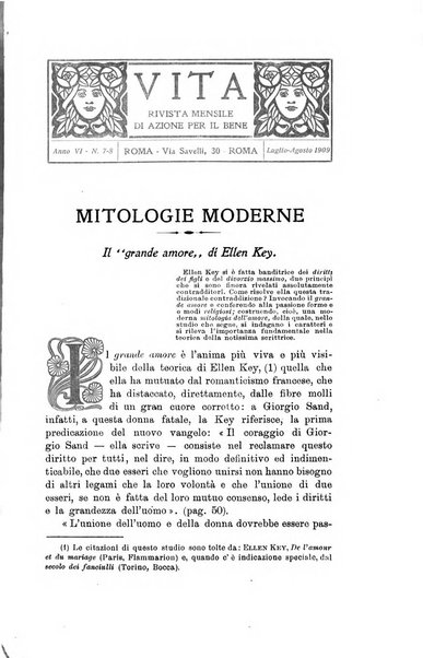 La vita rivista mensile dell'Unione giovanile per la moralità