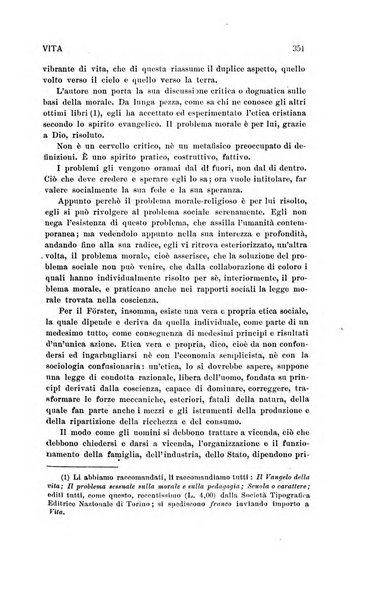 La vita rivista mensile dell'Unione giovanile per la moralità