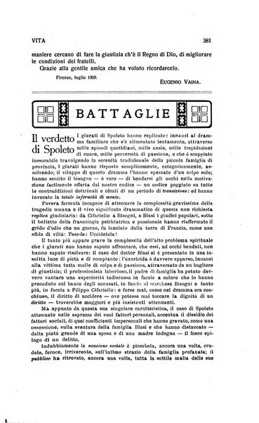 La vita rivista mensile dell'Unione giovanile per la moralità