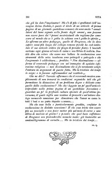 La vita rivista mensile dell'Unione giovanile per la moralità