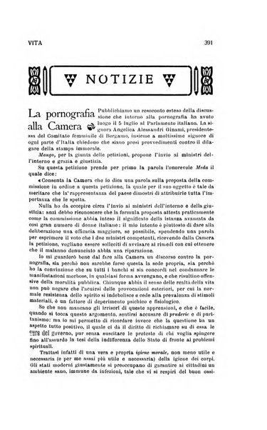 La vita rivista mensile dell'Unione giovanile per la moralità