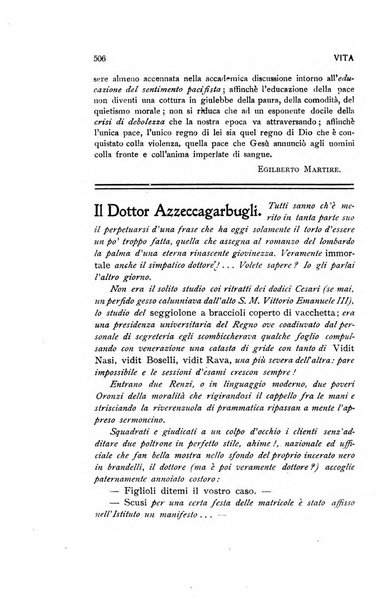 La vita rivista mensile dell'Unione giovanile per la moralità