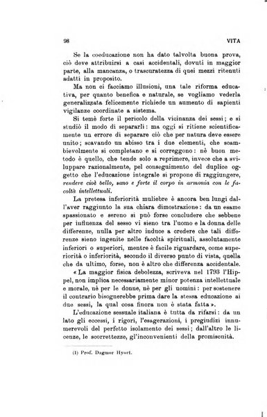 La vita rivista mensile dell'Unione giovanile per la moralità