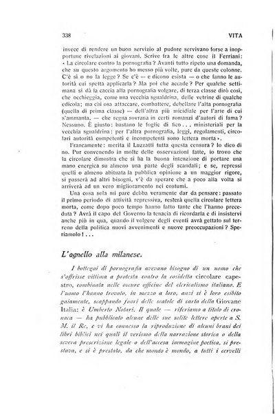 La vita rivista mensile dell'Unione giovanile per la moralità