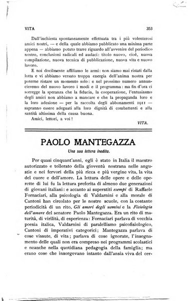 La vita rivista mensile dell'Unione giovanile per la moralità