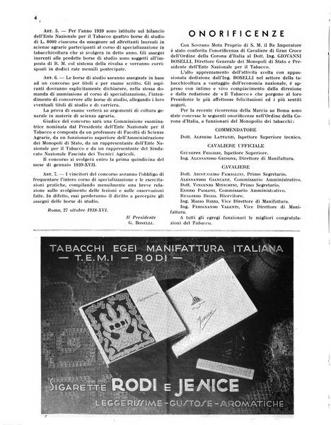 Il tabacco organo dell'industria e del commercio del tabacco