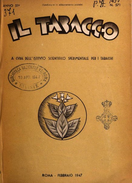 Il tabacco organo dell'industria e del commercio del tabacco