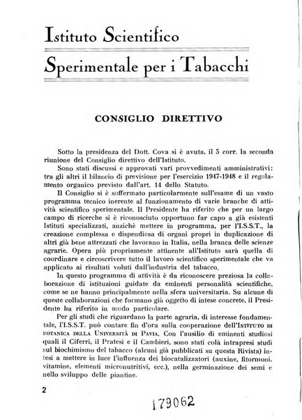 Il tabacco organo dell'industria e del commercio del tabacco