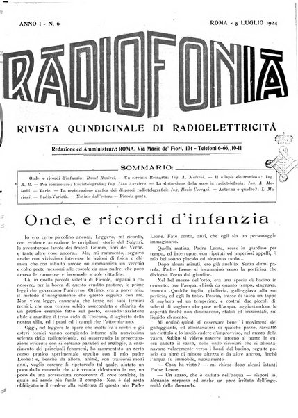 Radiofonia rivista quindicinale di radioelettricità