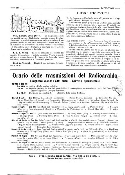 Radiofonia rivista quindicinale di radioelettricità