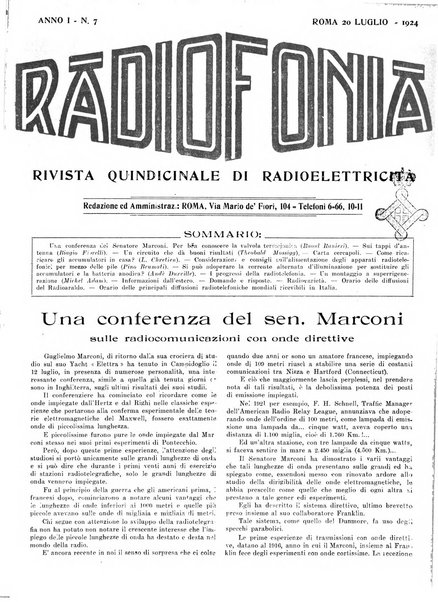 Radiofonia rivista quindicinale di radioelettricità