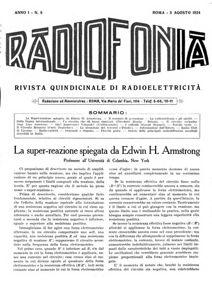 Radiofonia rivista quindicinale di radioelettricità