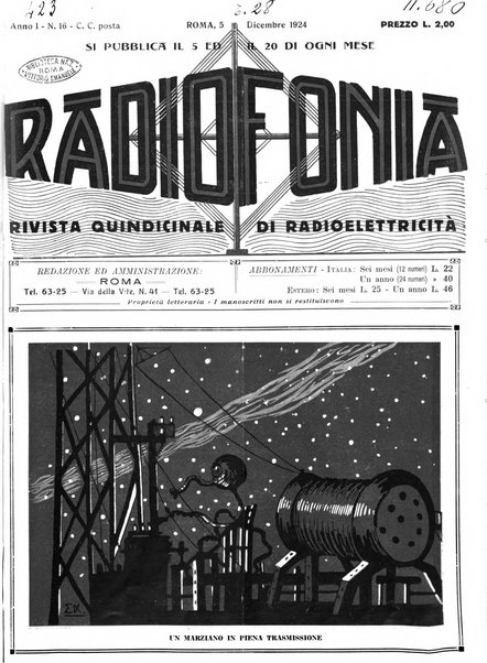 Radiofonia rivista quindicinale di radioelettricità