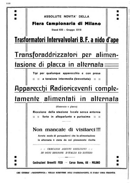 Radiofonia rivista quindicinale di radioelettricità