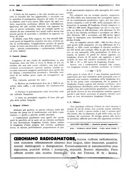 Radiofonia rivista quindicinale di radioelettricità