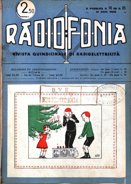 Radiofonia rivista quindicinale di radioelettricità