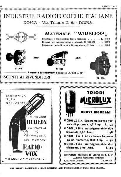 Radiofonia rivista quindicinale di radioelettricità