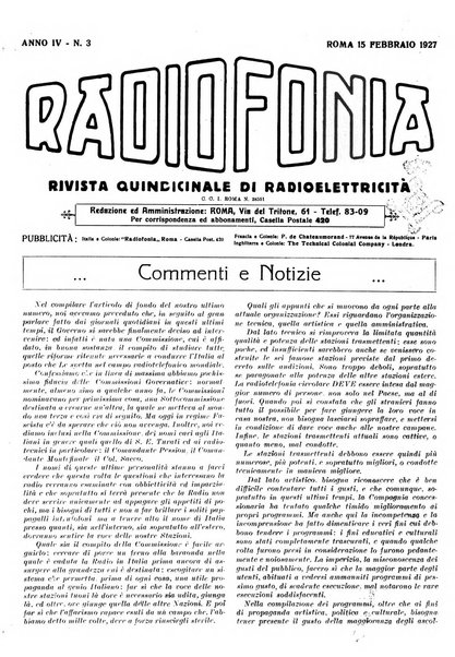 Radiofonia rivista quindicinale di radioelettricità