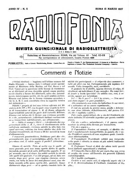 Radiofonia rivista quindicinale di radioelettricità