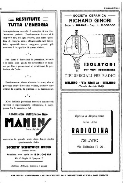 Radiofonia rivista quindicinale di radioelettricità