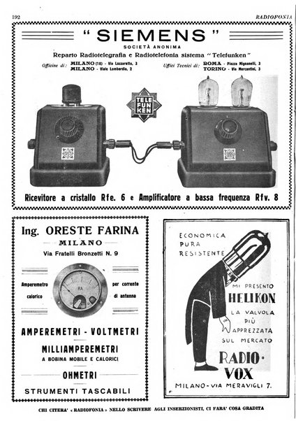 Radiofonia rivista quindicinale di radioelettricità