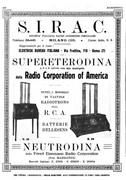 Radiofonia rivista quindicinale di radioelettricità