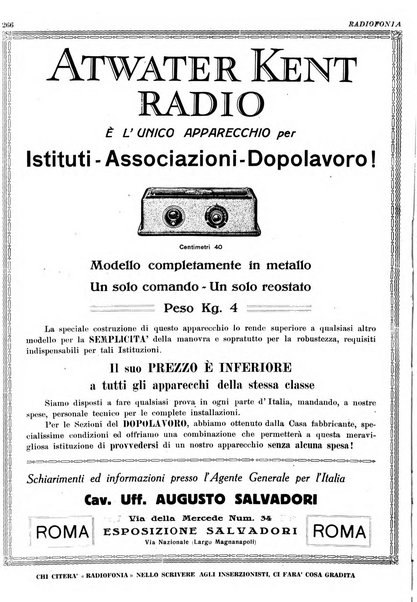 Radiofonia rivista quindicinale di radioelettricità