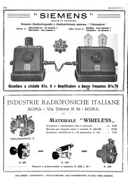 Radiofonia rivista quindicinale di radioelettricità