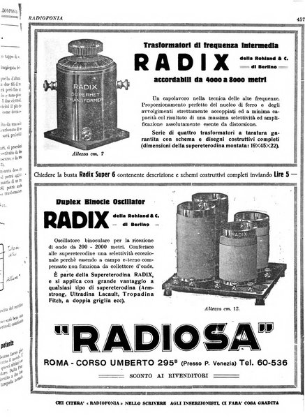 Radiofonia rivista quindicinale di radioelettricità