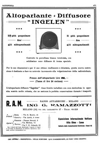 Radiofonia rivista quindicinale di radioelettricità