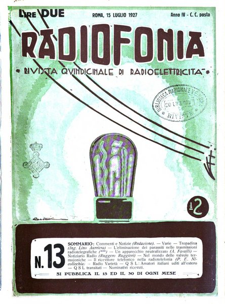 Radiofonia rivista quindicinale di radioelettricità